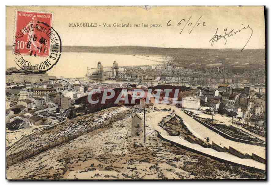 CPA Marseille Vue Generale sur les ports 