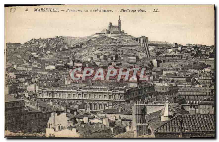CPA Marseille Panorama vu a vol d'oiseau 