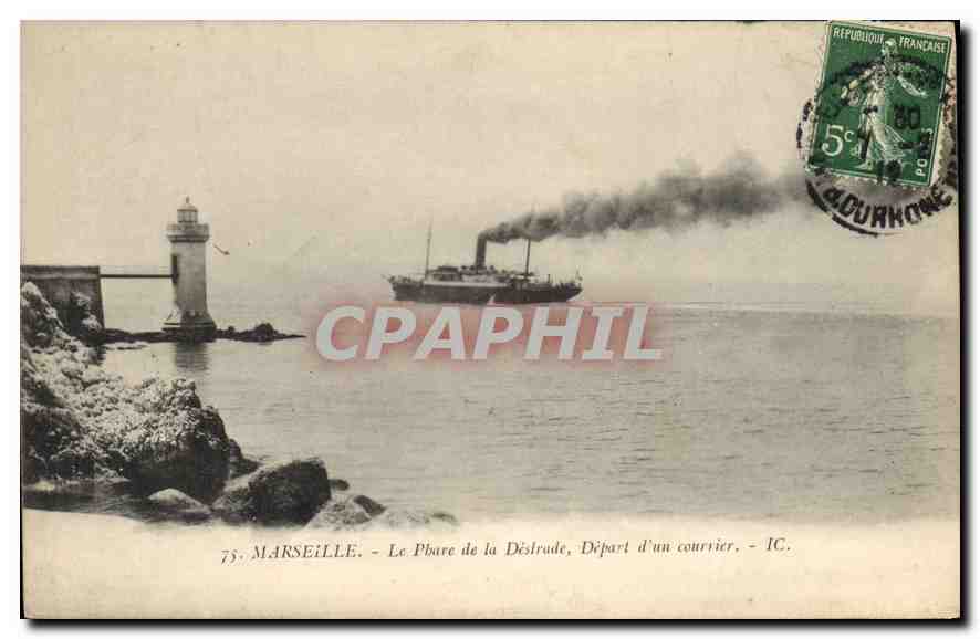 CPA Marseille Le Pharc de la Destrade Depart d'un courrier 