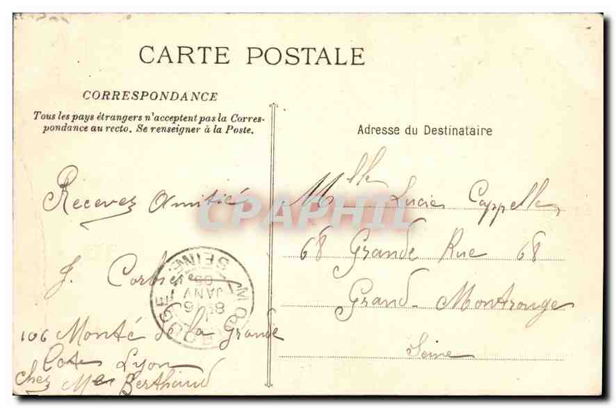 CPA Marseille Les Allees de Meilhan  — Rückseite