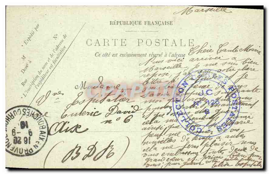 CPA Marseille Quai du Port et Rue de la Republique  — Rückseite