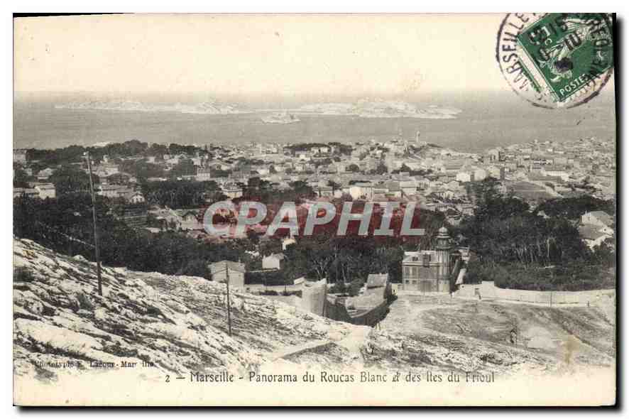 CPA Marseille Panorama du Roucas Blanc et des Iles du Frioul 
