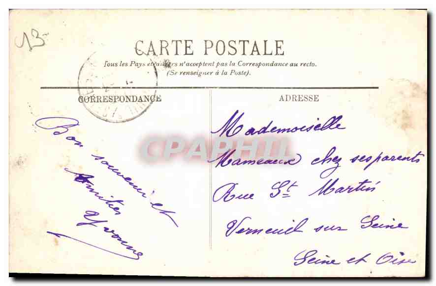 CPA Soleil couchant a Marseille  — Rückseite