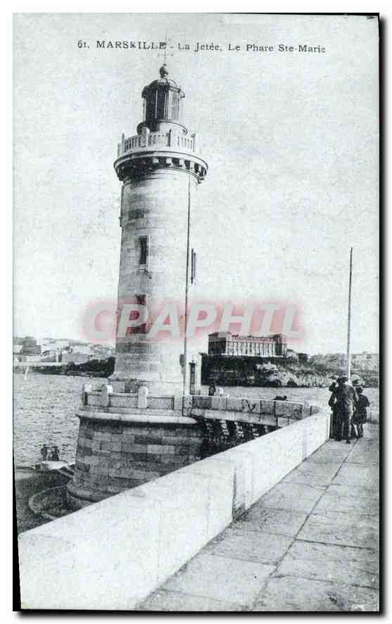 CPA Marseille La Jetee Le Phare Ste Marie 