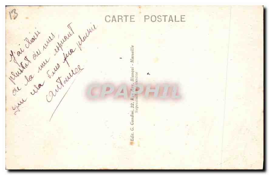 CPA Marseille Le Phare Ste Marie et l'Entree des Ports  — Rückseite
