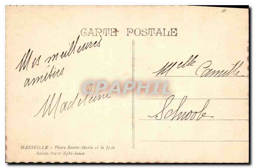 CPA Marseille Phare Sainte Marie et la Jetee  — Rückseite