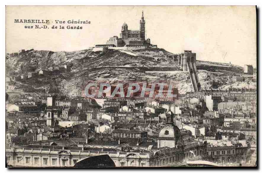 CPA Marseille Vue Generale sur ND de la Garde 