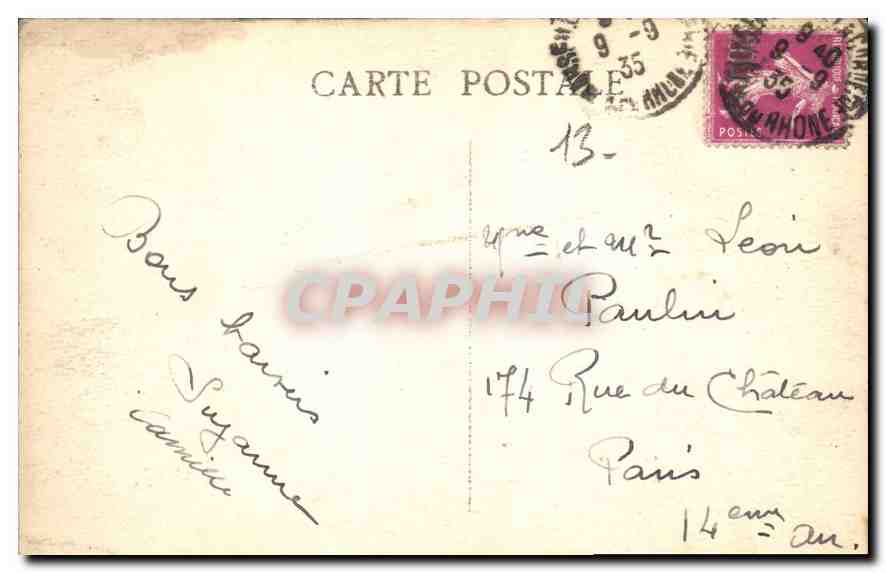 CPA Marseille ND de la Garde et le Chateau d'If  — Rückseite