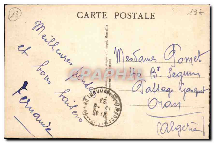 CPA Marseille Vue Generale de ND de la Garde  — Verso