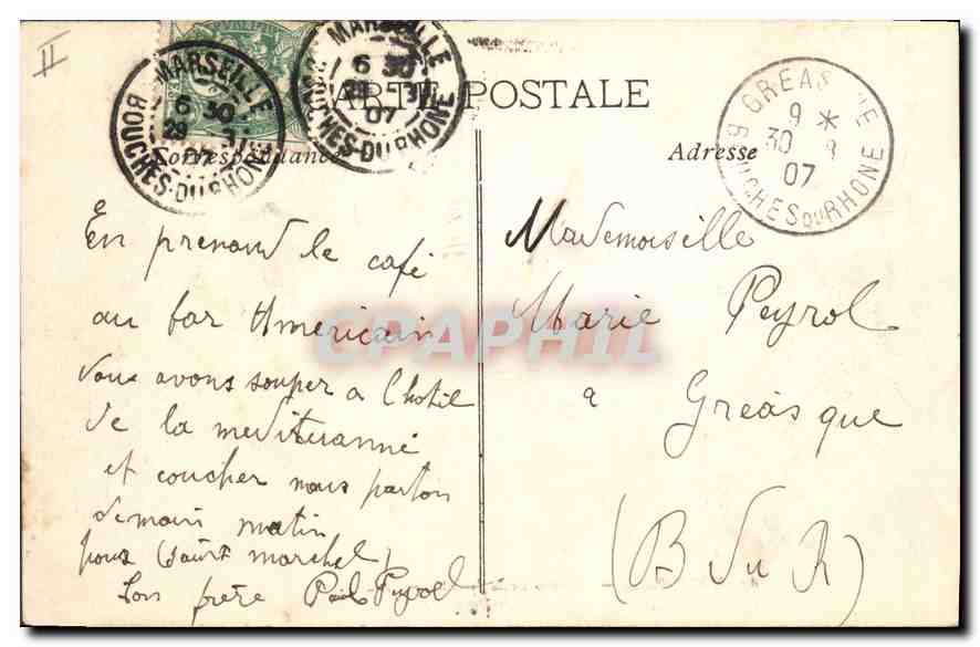 CPA Marseille Bassins de la Joliette  — Rückseite