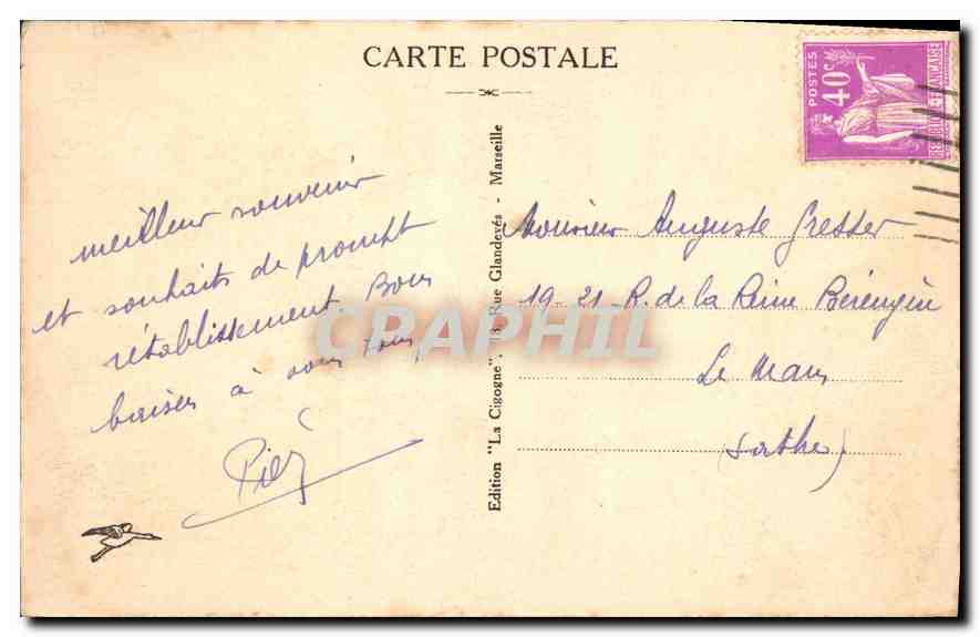 CPA Marseille Le Vieux Port  — Rückseite