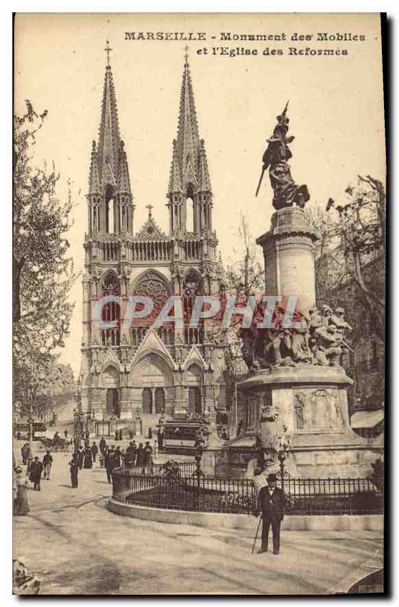 CPA Marseille Monument des Mobiles et l'Eglise des Reformes 