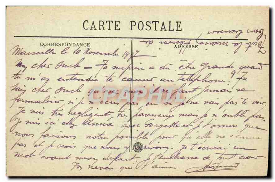 CPA Marseille Vue prise du Transbordeur sur ND de la Garde  — Rückseite