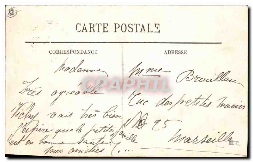 CPA Vichy Vue prise dans le Parc  — Verso