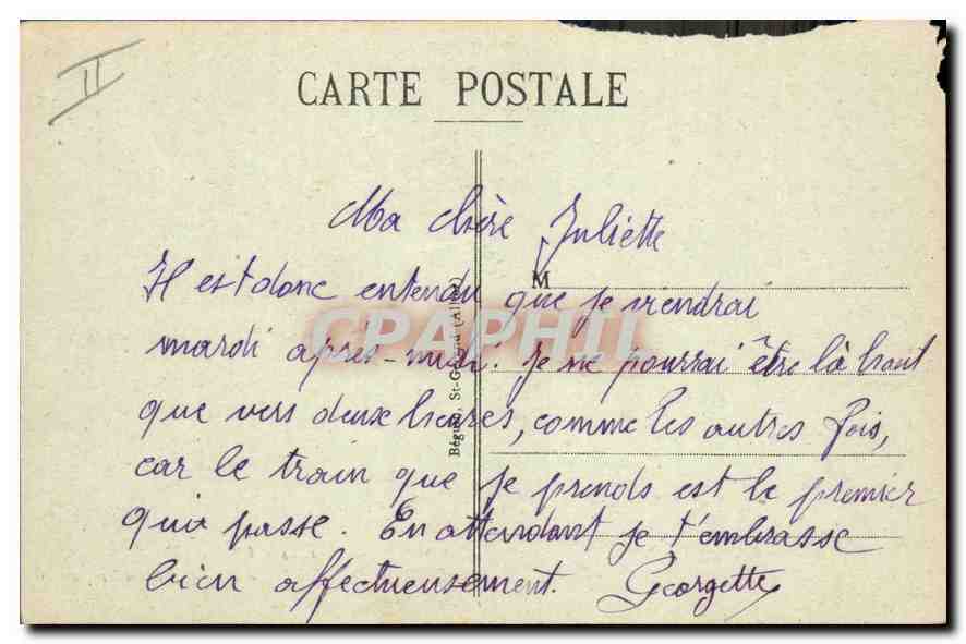 CPA Vichy Etablissement thermal La Salle de Mecanotherapie  — Rückseite