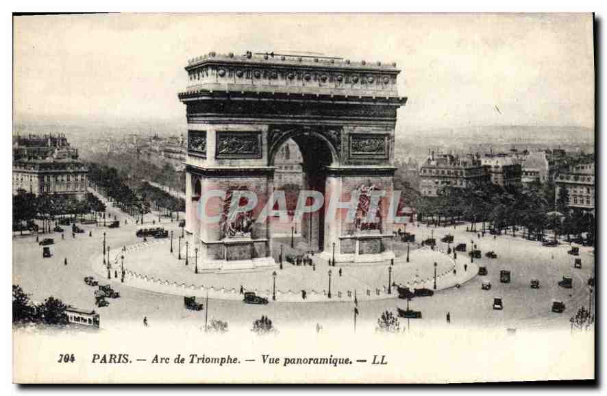 CPA Paris Arc de Triomphe Vue panoramique 