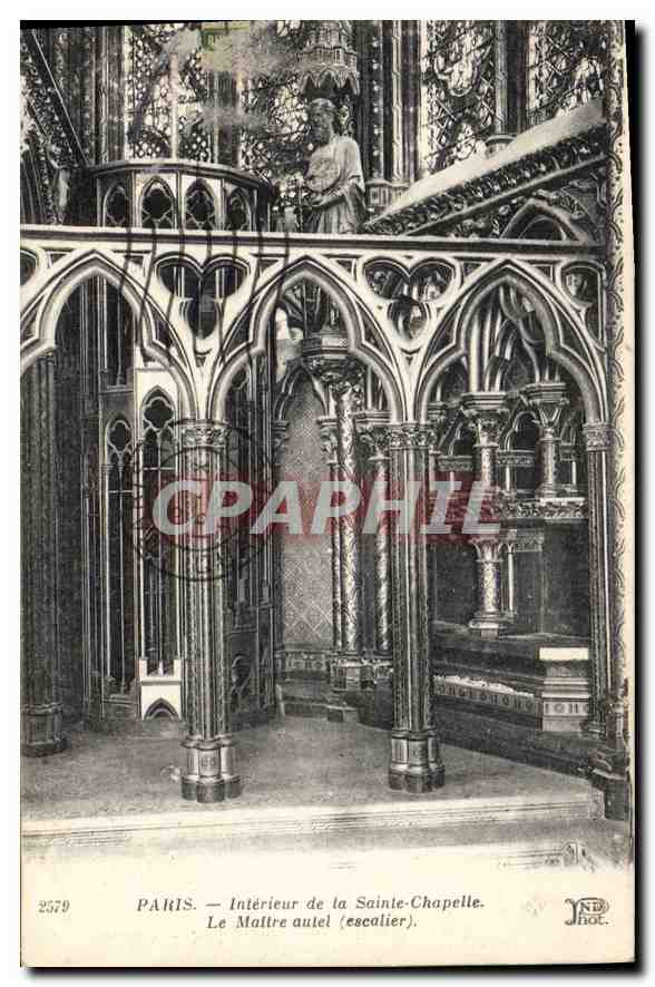 CPA Paris Interieur de la Sainte Chapelle Le Maitre autel escalier 