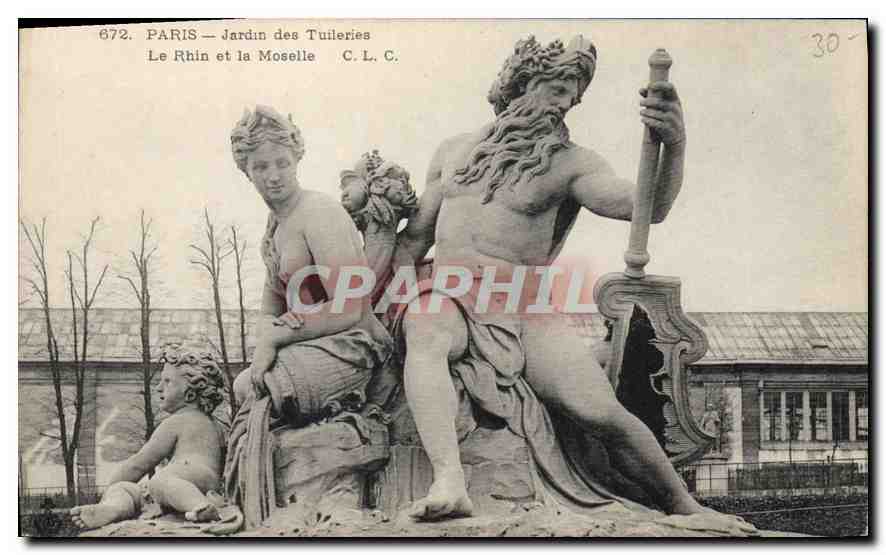 Paris — Jardin des Tuileries — Le Rhin et la Moselle — C. L. C. n° 672