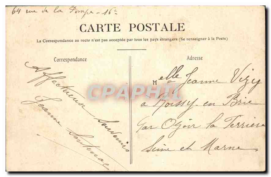 CPA Paris Jardin du Luxembourg Le Palais et le Bassin  — Rückseite