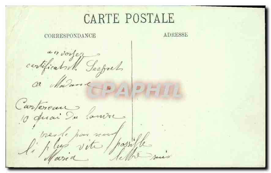 CPA Paris L'Obelisque et les Fontaines de la Place de la Concorde  — Rückseite
