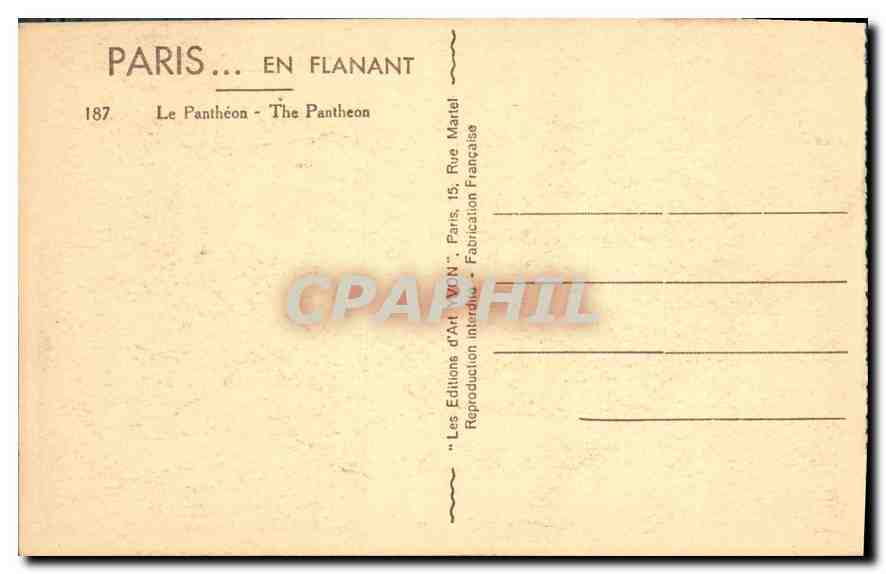 CPA Paris Le Pantheon  — Rückseite
