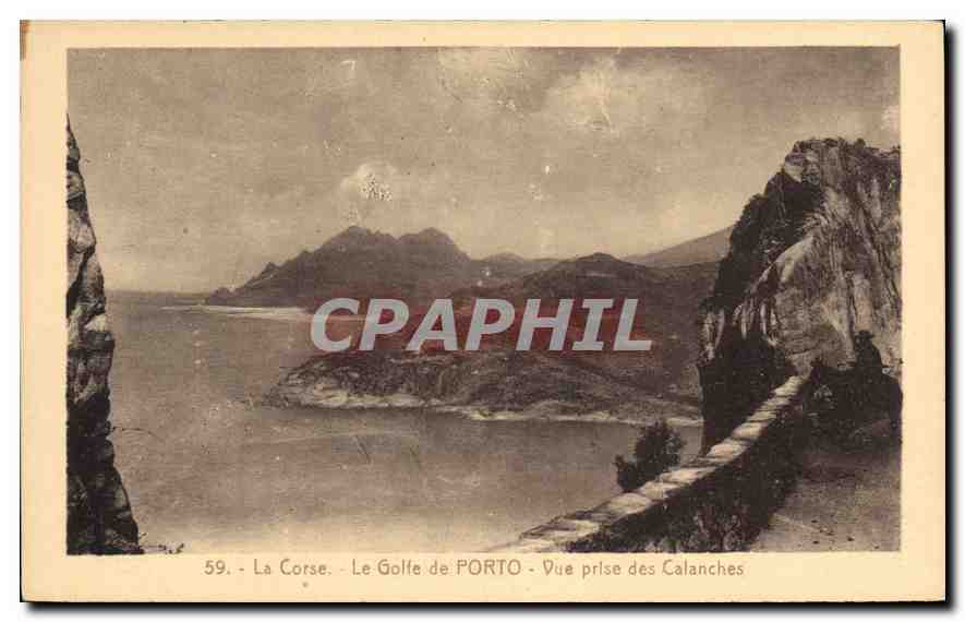 Le Golfe de Porto — Vue prise des Calanches — Cartes des Palmiers, Ajaccio