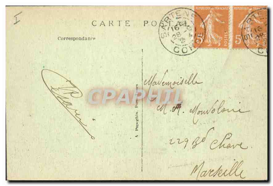 CPA La Corse Le Golfe de Porto vue prise des Calanches  — Rückseite