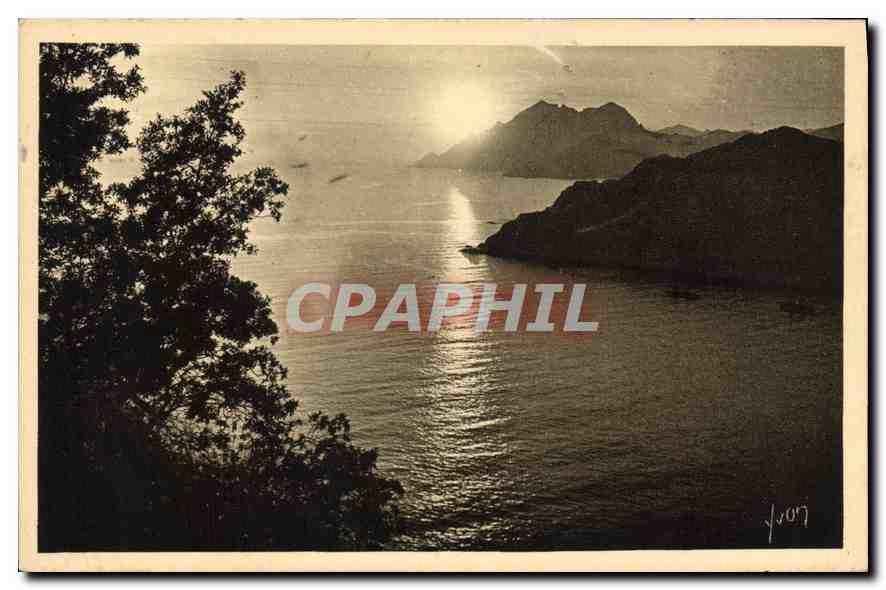 Coucher de soleil sur le Golfe de Porto — Les Editions d'Art YVC — n° 100