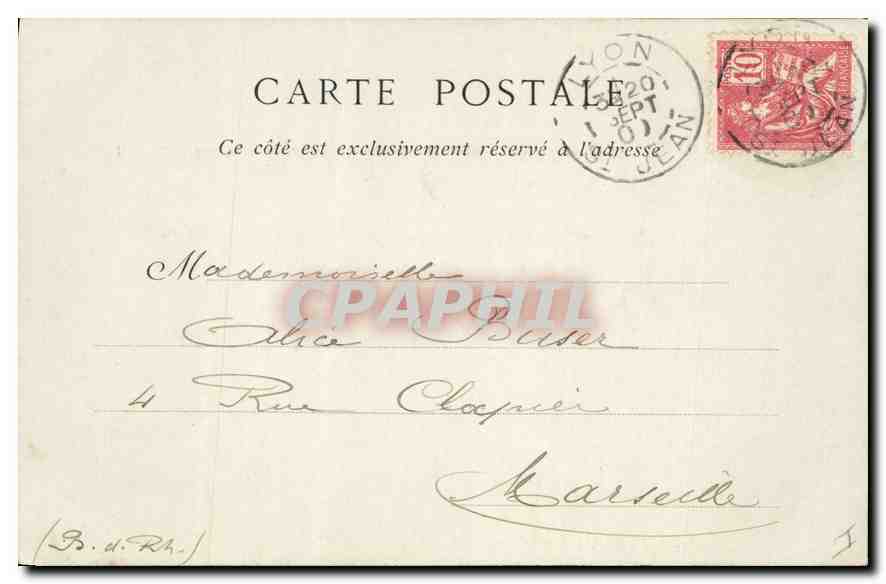 CPA Lyon La Fontaine Bartholdi (Place des Terreaux) — Verso