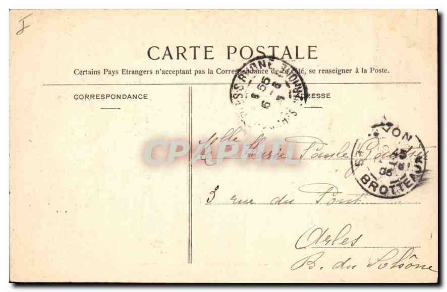 CPA Lyon Fontaine Bartholdi (Place des Terreaux) — Verso