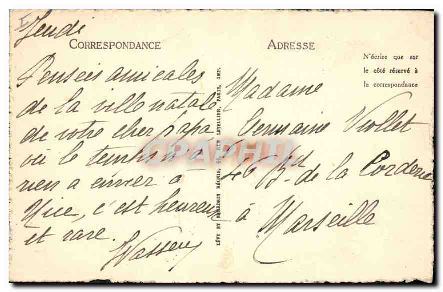 CPA Lyon Fontaine Bartholdi sur la Place des Terreaux — Verso