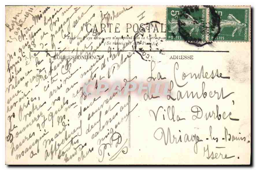 CPA Lyon Fontaine Bartholdi — Verso