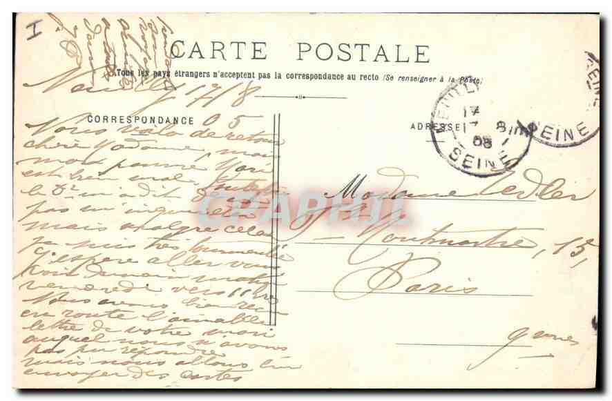 CPA Lyon Fontaine Bartholdi — Verso