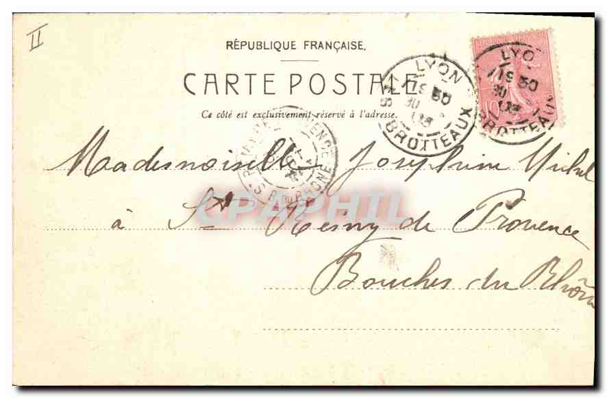 CPA Lyon Fontaine Bartholdi — Verso