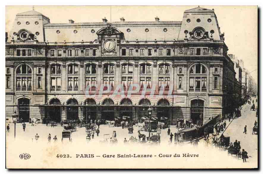 Paris — Gare Saint-Lazare — Cour du Havre — Éditeur E.D. n° 4023