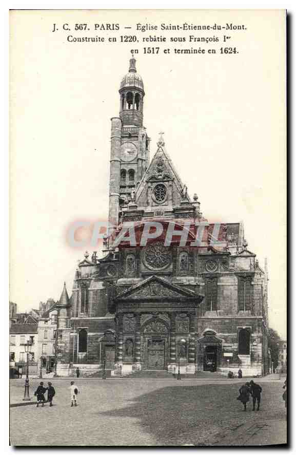 CPA Paris Eglise Saint Etienne du Mont Construit en 1220 rebatie sous Francois Ier en 1517 et termin
