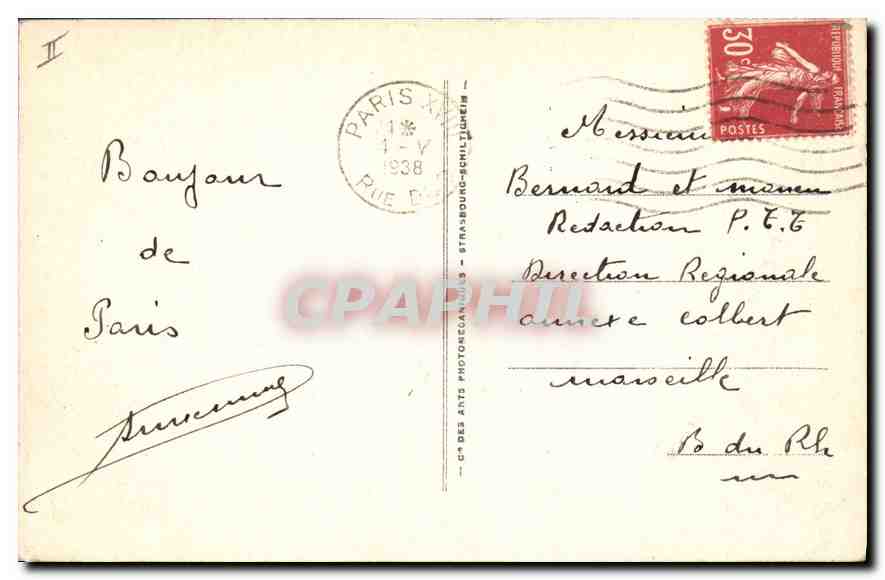CPA Paris La Rue de Rivoli et les Tuileries — Rückseite