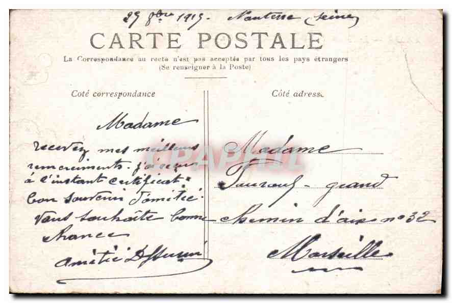 CPA Paris Le Grand Palais des Champs Elysees — Rückseite