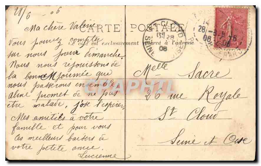 CPA Paris La Grotte des Buttes Chaumont — Rückseite