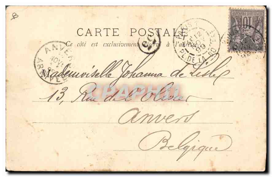 CPA Paris 12 novenmbre 99 Buttes Chaumont Carte 1899 — Rückseite