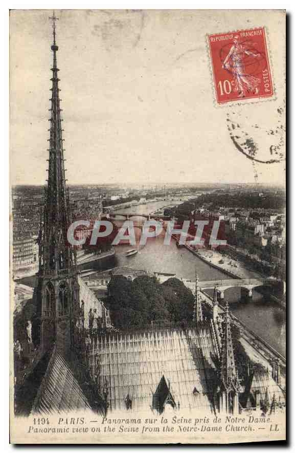 CPA Paris Panorama sur la Seine pris de Notre Dame
