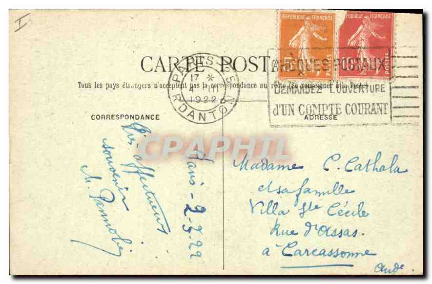 CPA Paris (6e arrt) La Fontaine de Carpeaux le Groupe des quatre parties du Monde — Rückseite