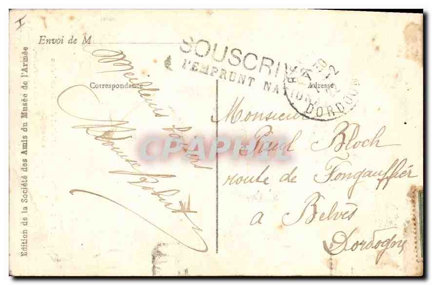 CPA Paris (7e) Hotel des Invalides Tombeau de Napoleon Ier — Rückseite