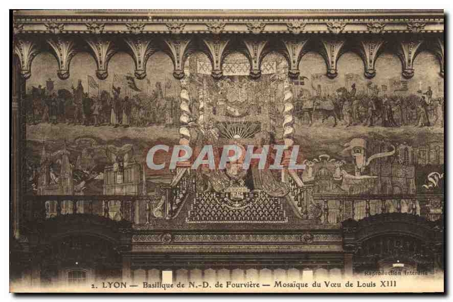 CPA Lyon Basilique de N D de Fourviere Mosaique du Voeu de Louis XIII