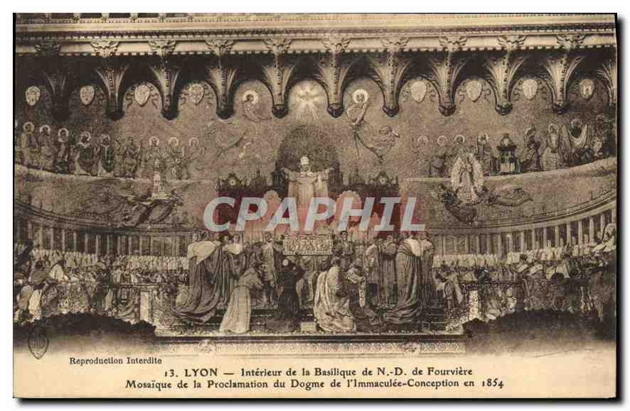 CPA Lyon Interieur de la Basilique de N D de Fourviere Mosaique de la Proclamation de Dogme de l'Imm