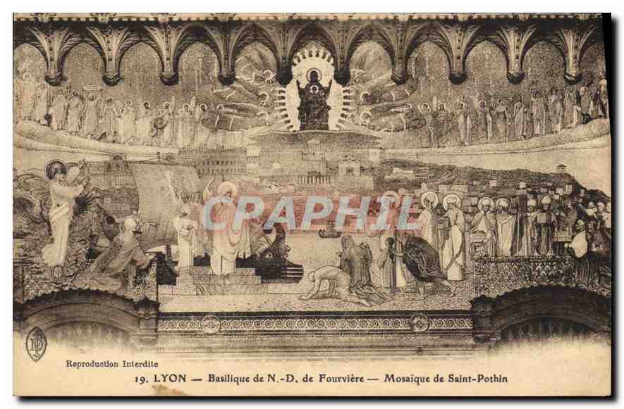 CPA Lyon Basilique de N D de Fourviere Mosaique de Saint Pothin