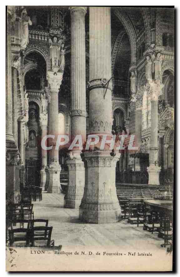 CPA Lyon Basilique de N D de Fourviere Nef laterale