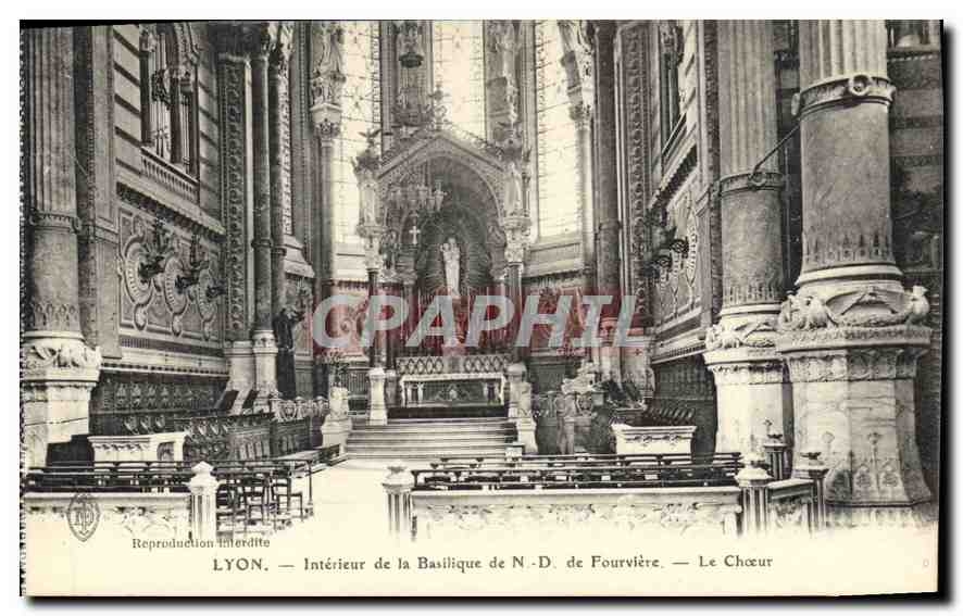 LYON — Intérieur de la Basilique de N.-D. de Fourvière — Le Chœur