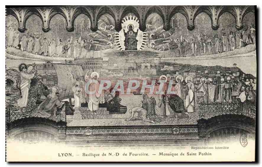 LYON — Basilique N.D. de Fourvière — Mosaïque de Saint Pothin