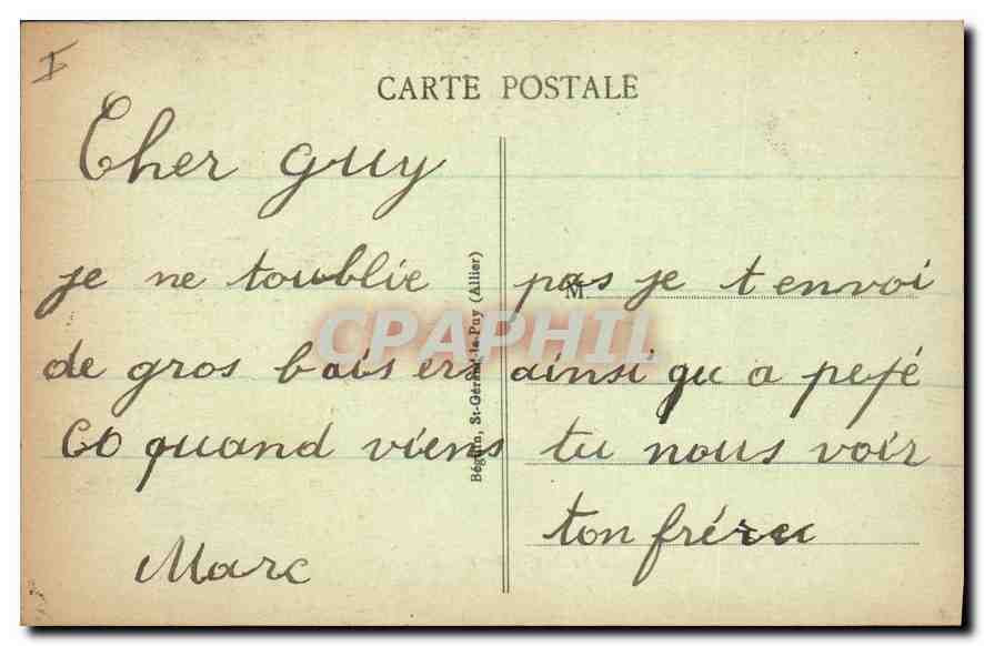 CPA Vichy Bassin des Cygnes — Rückseite